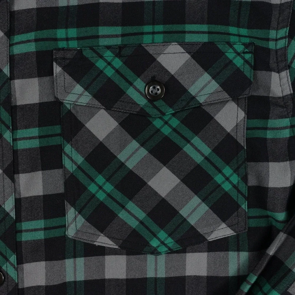Alaskan Hardgear Button Down Shirt Men's Large Plaid Work Green Black